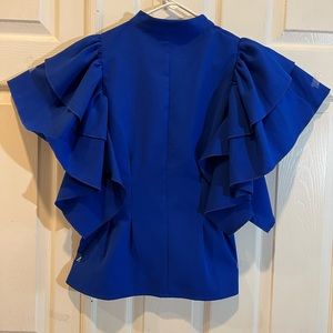 Butterfly sleeve button down top